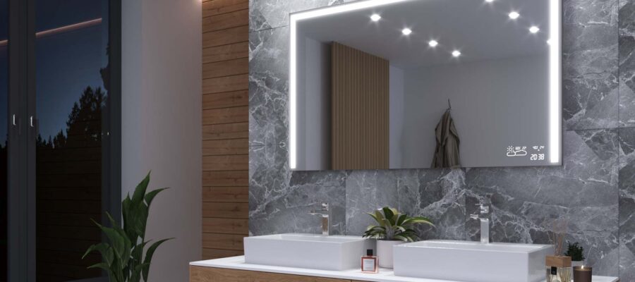 What is the ideal height of the mirror in the bathroom?